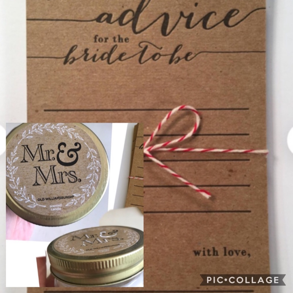 NWT Advice For The Bride To Be Cards + Candle